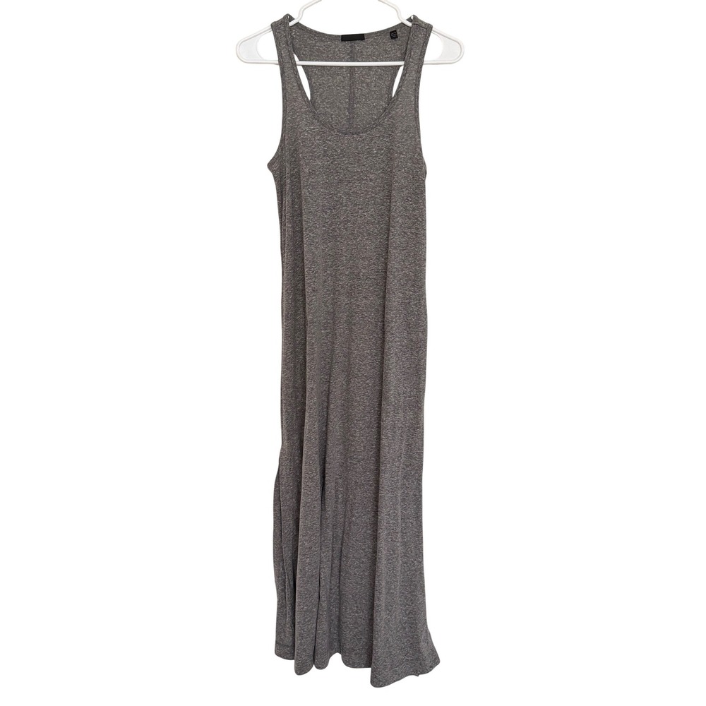 ATM Anthony Thomas Melillo Heather Gray Maxi Dress Racerback Side Slit XS AW2502